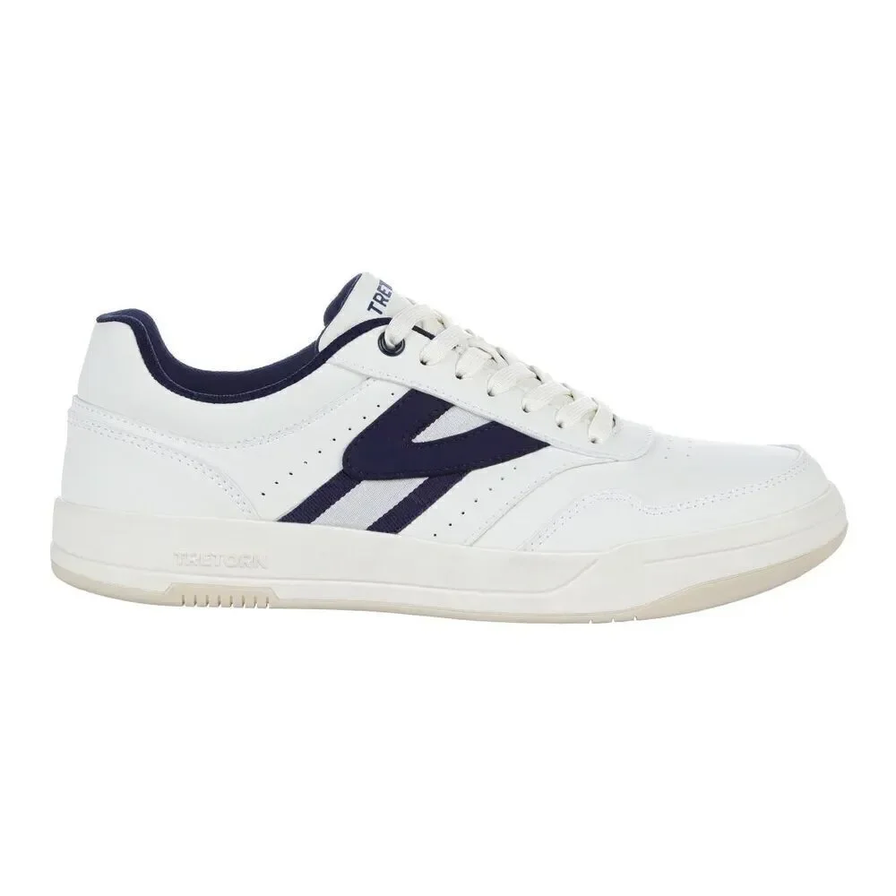 Tretorn DENNIS Sneakers Mens White Dark Navy Trim Ortholite Footbed New in Box